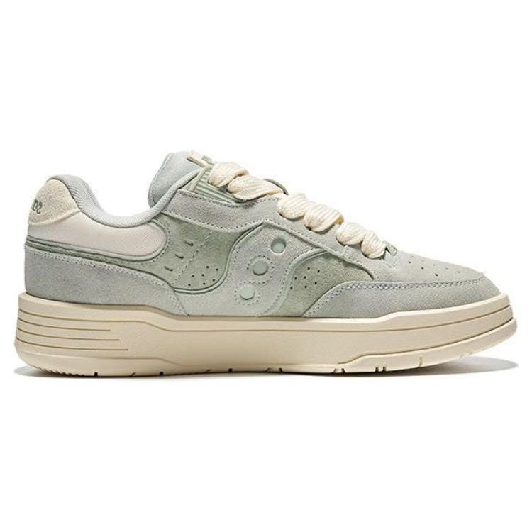 Saucony Chilltime Suede Round Toe Lace-Up Athletic Shock Absorbing Low-Top Casual Shoes Unisex sneakers Green S79045-5