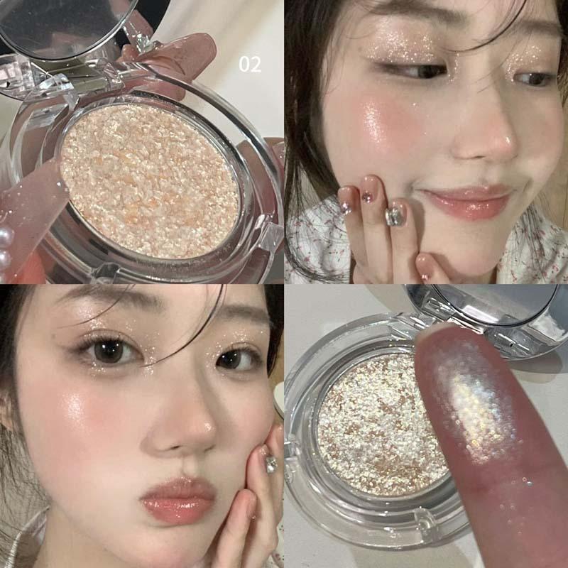 Shimmer Fine Glitter Single Color Highlighter Eyeshadow Brightening Face Makeup