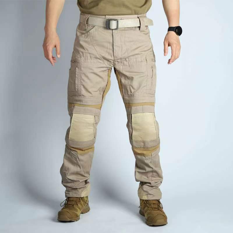 Pánské outdoorové kalhoty s nákladem odolné proti opotřebení s mnoha kapsami Turistické tréninkové kalhoty Pánské nepromokavé volné kalhoty jaro podzim