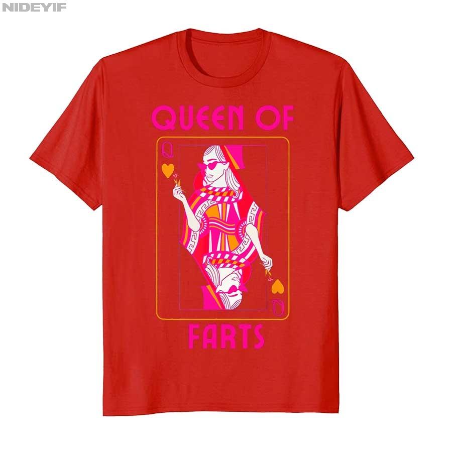 Queen of Farts Embarrassing Joke Adult Humor T-shirt Men Women 100% Cotton T Shirts Short Sleeve Tops 0725-1 P402