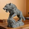 3D Printed Wolf Statue, Mechanical Style Wolf Figurine, Collectible Wolf Sculpture, Tabletop Ornament for Office Desk Shelf