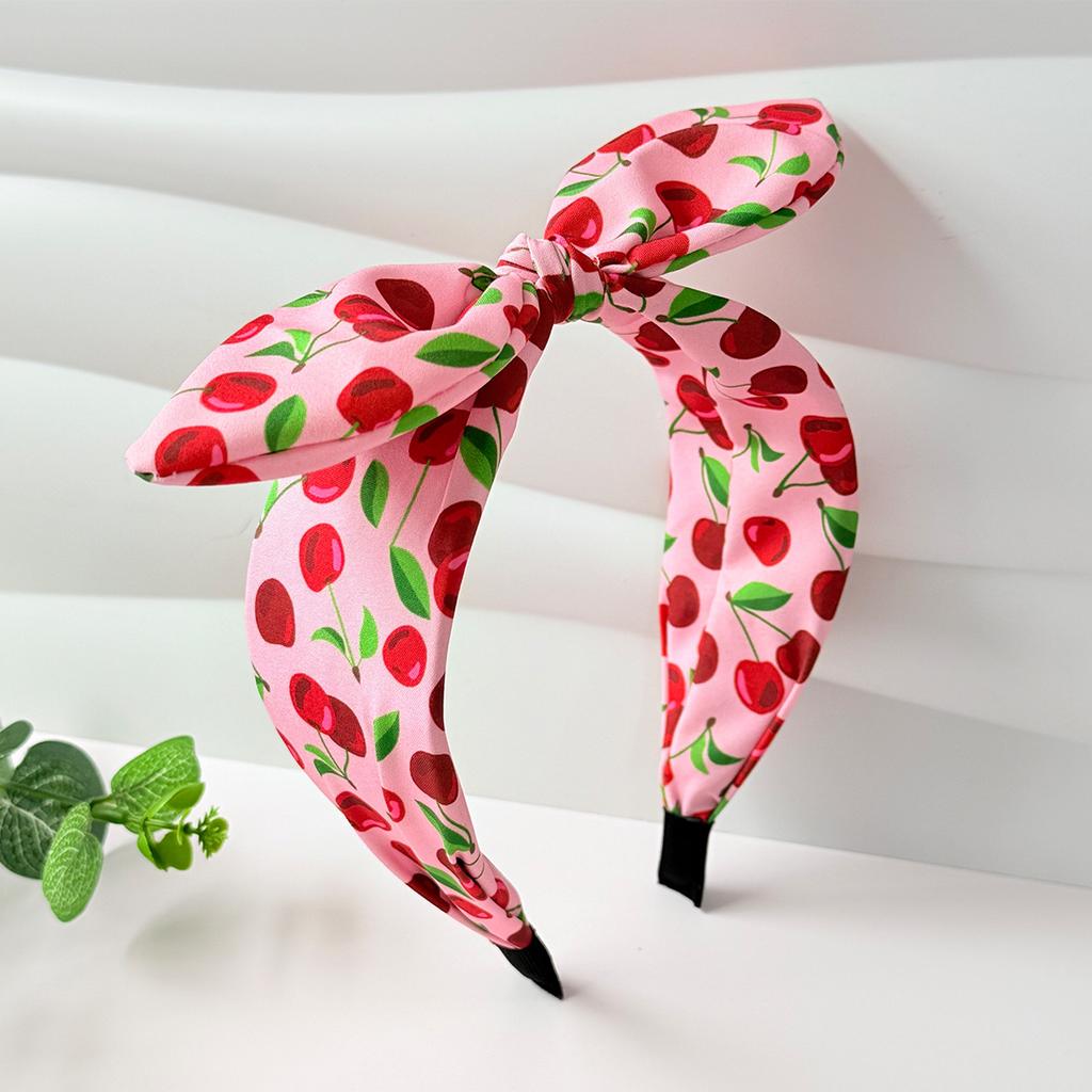 New Paisley Headband for Women Wide-Brimmed Floral Print Hairband with Bow Tie and Rabbit EarsTurban Headwrap Girls Accessories