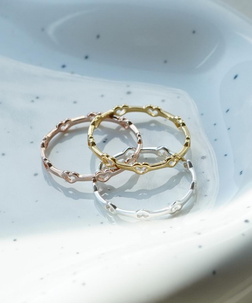 Alleun Silver 925 Heart Bold Ring Friendship Layering