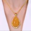 Collier Clavicule Pendentif Goutte d'Eau Jaune | Accessoire de Mode Élégant, Haut de Gamme