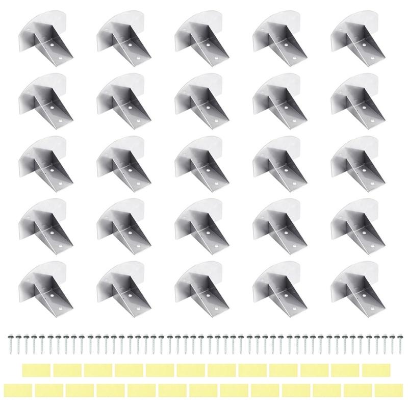 

25 шт. Металлические кровельные снегозадержатели из нержавеющей стали, снегоупоры, ледозащита с клеем и винтами, просты в установке 1