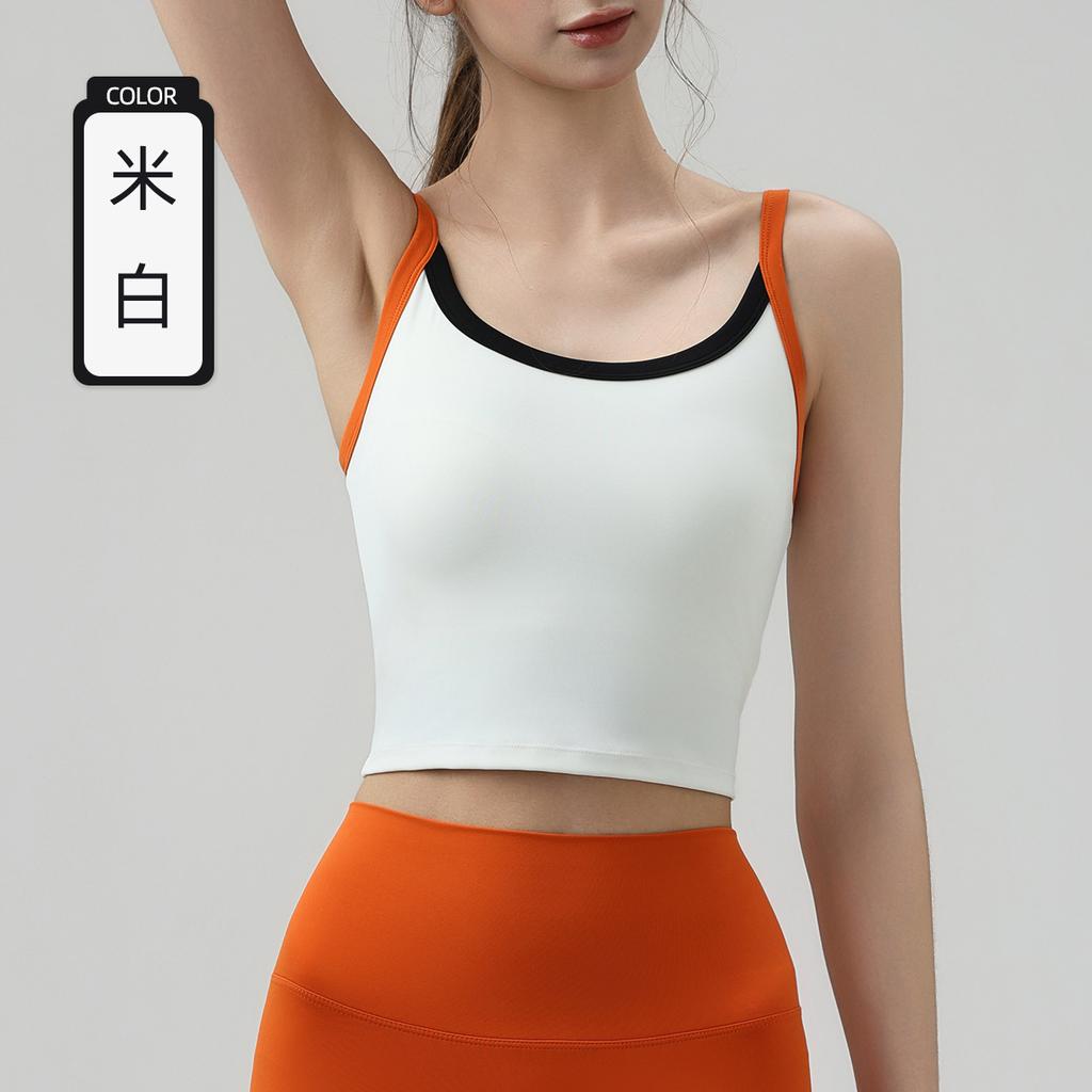 Yoga clothes summer breathable sports tennis sling vest with chest pad sports underwear skin-friendly yoga fitness vest