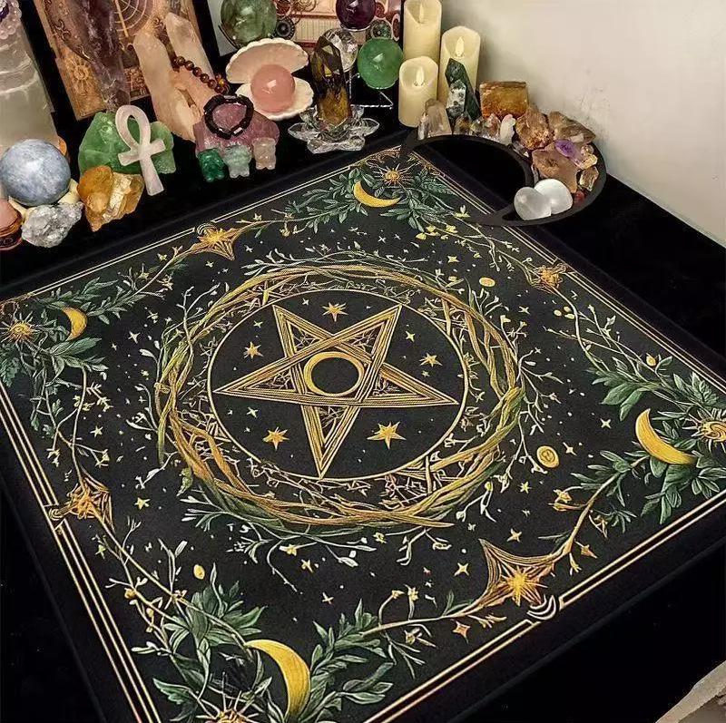 Premium Magic Constellation Pentagram Pattern Non-slip Waterproof Tablecloth