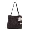 High Value Suede Leopard Print Tote Bag Large Capacity Fashion Commuter Shoulder Messenger Bag