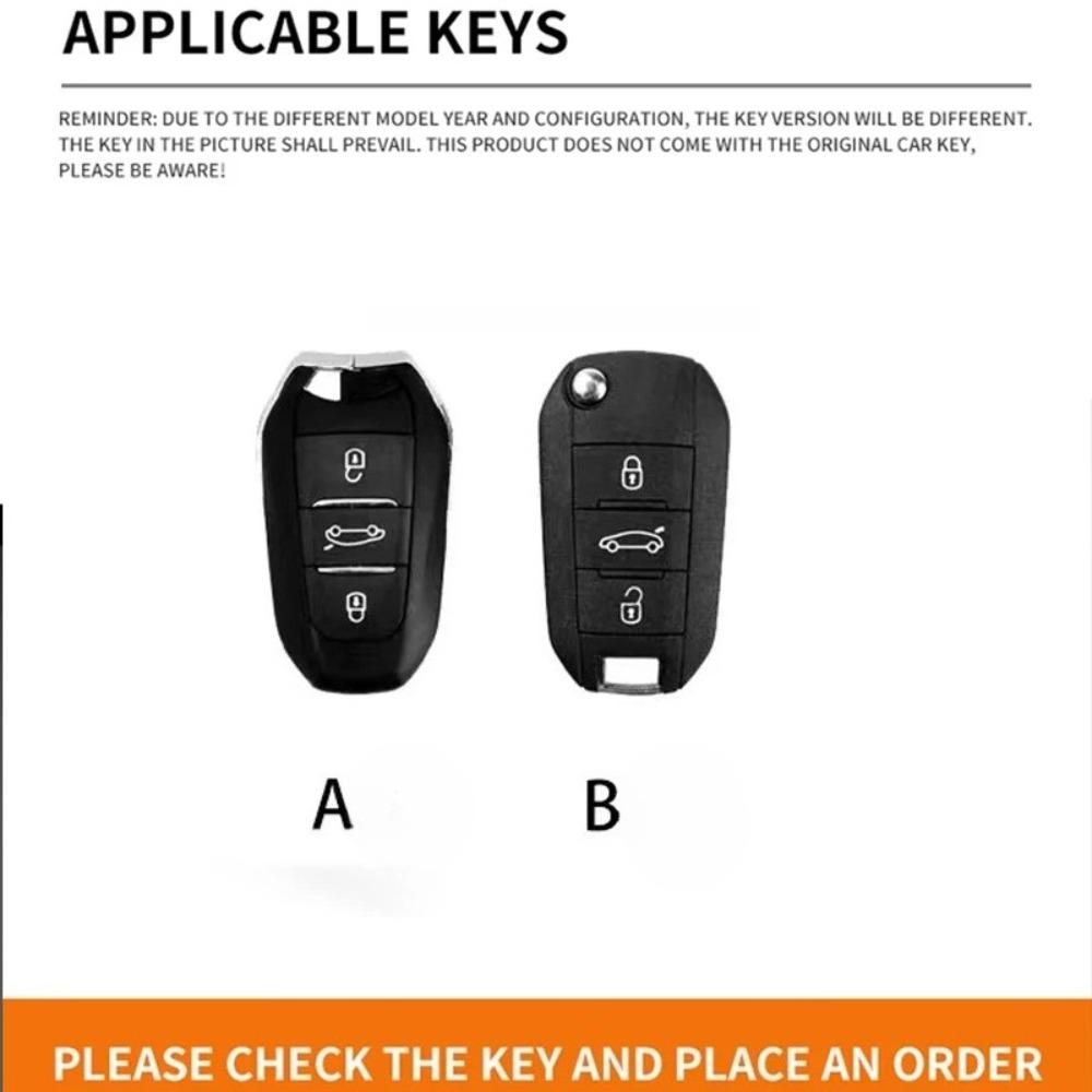 Potrivit pentru Carcasă Cheie Auto Peugeot 3008 2023 2022 2021 2020 2019 Aliaj de Zinc Piele de Înaltă Calitate Carcasă Cheie Auto Cataramă Accesoriu Auto
