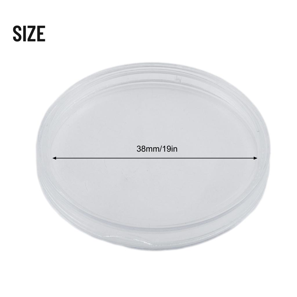 100Pcs 38mm Clear Round Plastic Coin Holder Capsules for Coin Collection Storage and Protection Containers Box Set