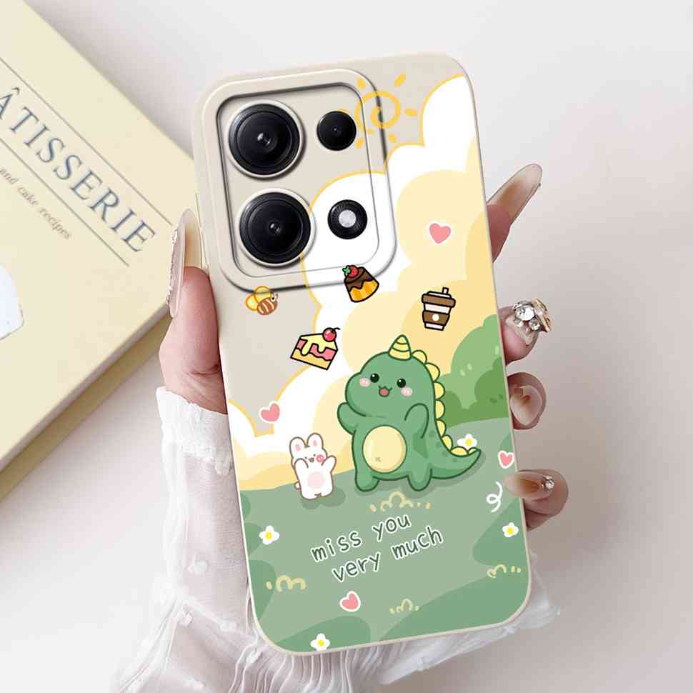 Simple Silicone Case For Redmi Note14s 4G Capa Lovely Panda Rabbit Shockproof Back Cover For Xiaomi Redmi Note 14S Phone Shell
