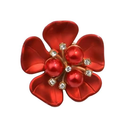 Flower Cufflinks Faux Pearl Rhinestone Flower Button Covers for Women Dress Shirts Crafting DIY Embellishments Gifts