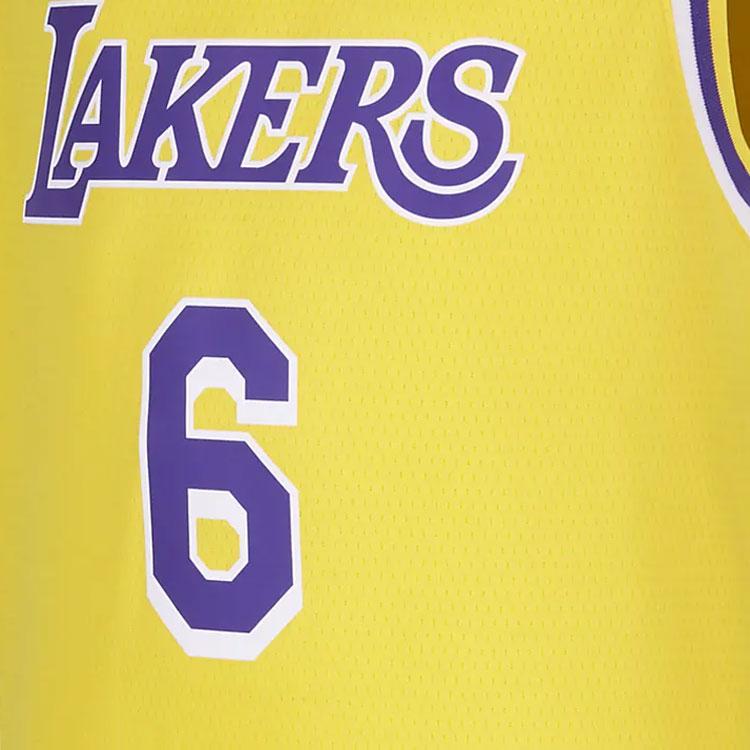 Nike Round Neck Pullover Vintage Basketball Los Angeles Lakers James 6 Kids tops Amarillo-Yellow DR0865-728