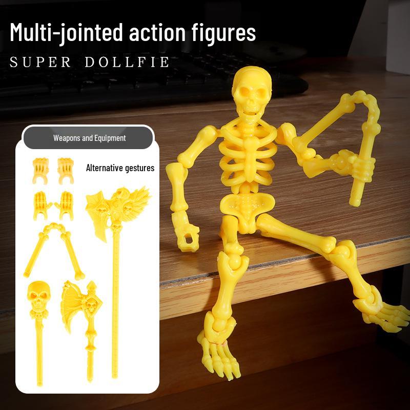 Skull Man Multi-Joint Movable DIY Assembly Bone Figurine