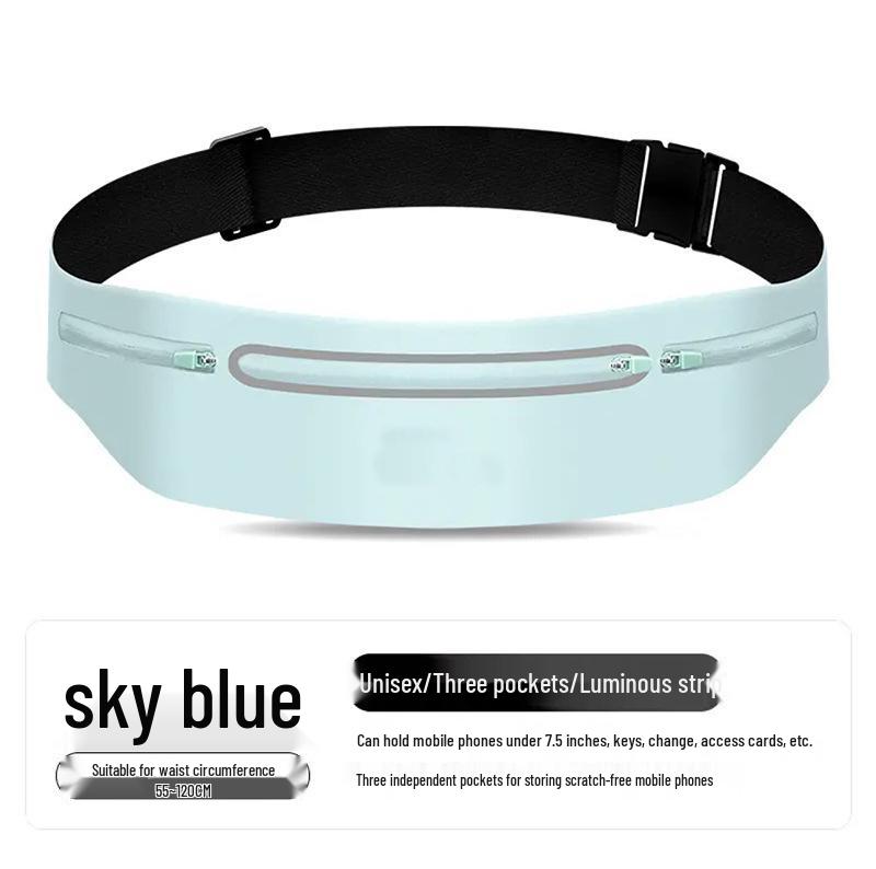 Ultra-thin Lycra Waterproof Waist Bag with Three Pockets for Men & Women