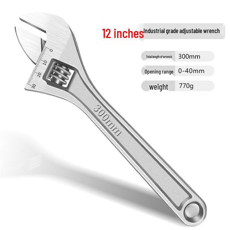 Adjustable Multi-Function Large-Opening Short Handle Wrench for Bathroom Use