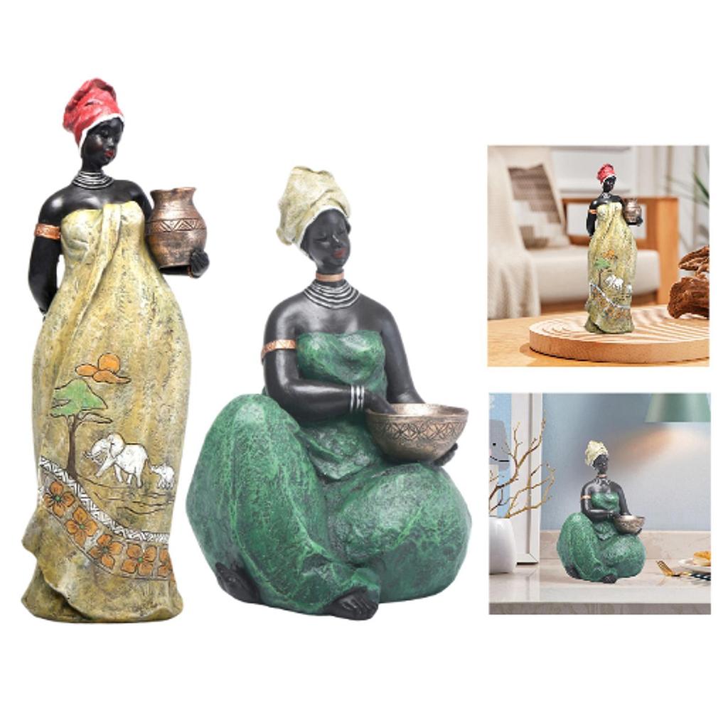 African women's statue, collector sculpture tribal lady figures resin Harz human
