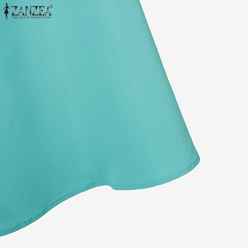 ZANZEA Bluză cu mâneci lungi și fuste Seturi de costume din două piese de vară pentru femei