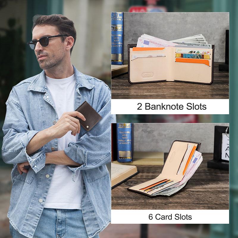 CONTACT'S Genuine Leather Vintage Short  Men Wallet Card Holder RFID Small Male Coin Purse Wallets