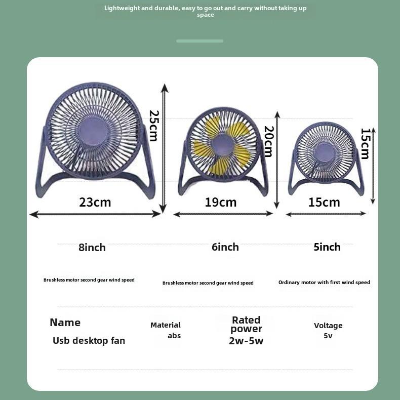 Mini ventilator de birou portabil USB pentru birou și cămin