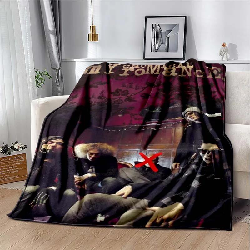 USA My Chemical Romance Band Blanket Printed Flannel Blanket Soft Warm Plush Throw Blanket for Bed Bedroom Sofa Picnic Fan Gift