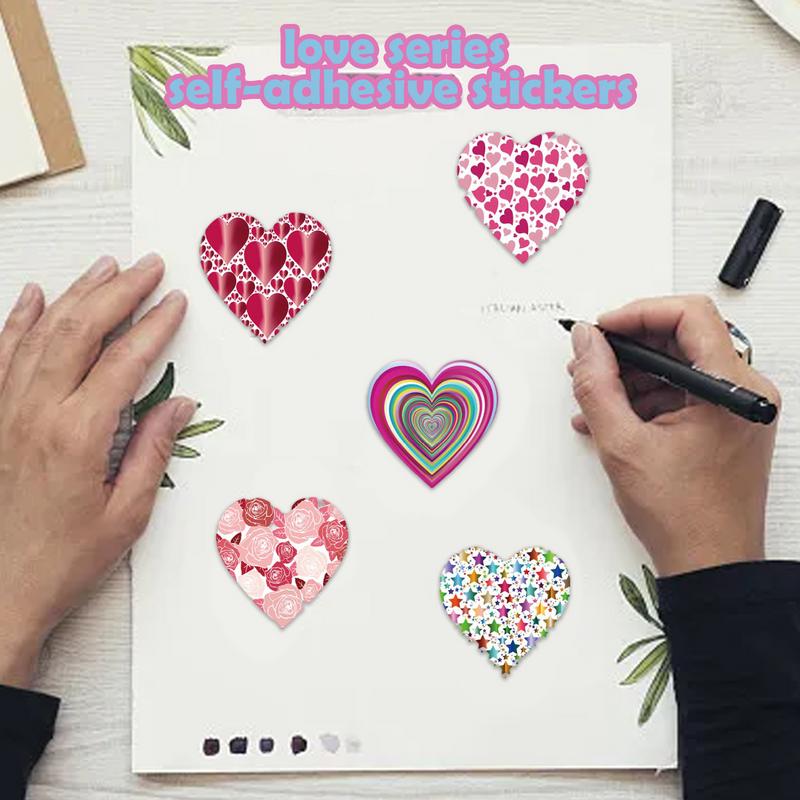 500PCS Heart Stickers For Kids Versatile Love Heart Stickers Label Stickers Decal Colorful Heart Roll Labels Decorative Label