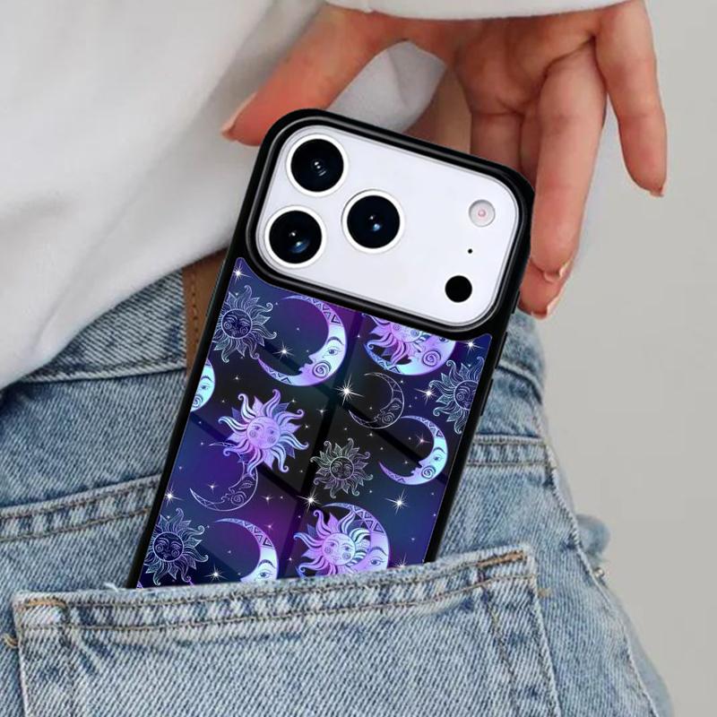 Sun And Moon Star Phone Case for iPhone 17ProMax 12 13 14 15 16e 17 Pro Max Plus Air Cover