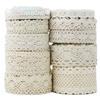 (10 pizzi misti) Nastro di Pizzo di Cotone Beige Fai da Te Fatto a Mano Festa di Matrimonio Artigianato Confezione Regalo Patchwork Pizzo all'Uncinetto