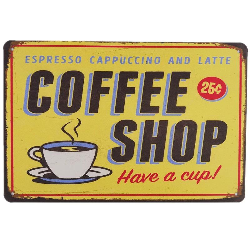 Vintage Metal Tin Signs Wall Decor Plaque Retro CafeArt Posters Kitchen Bar Pub Club Coffee Shop Plate Room Decoration