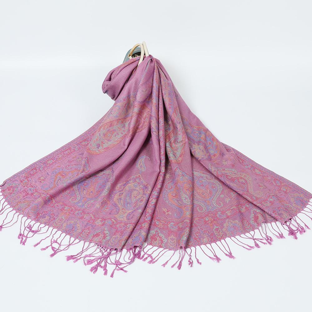 Jacquard cashew fringed shawl new autumn and winter women's headscarf floral extended scarf