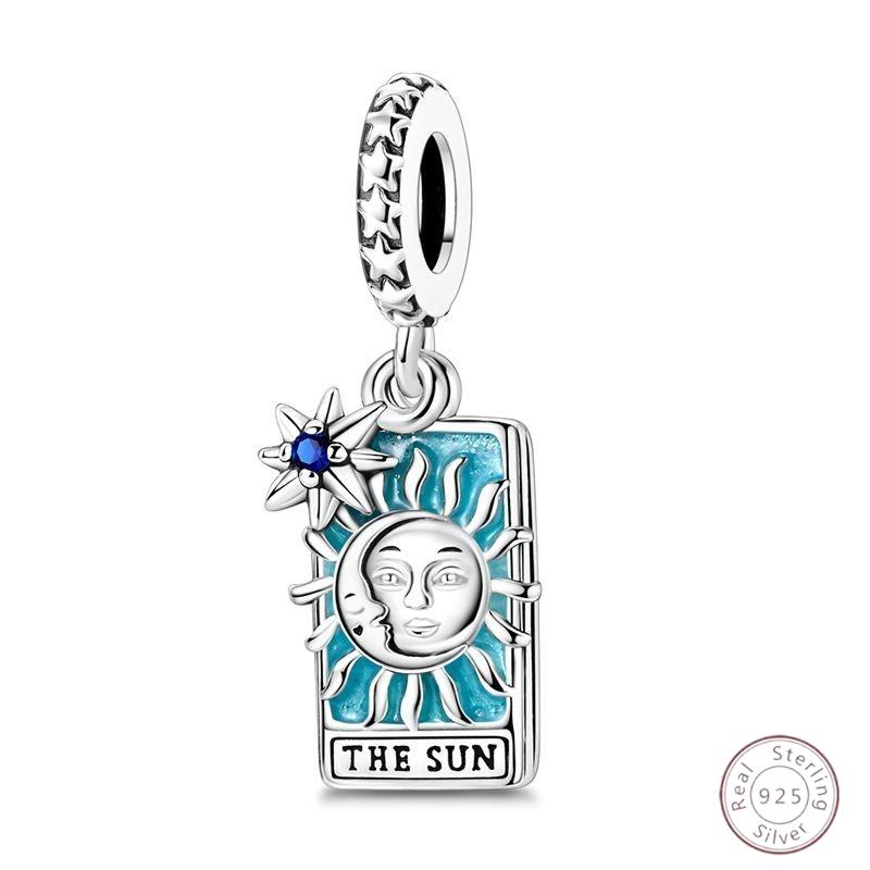 Copper Charms Bead Sun Moon Stars Magic Tarot Charm Pendants Fit Original Bracelets Women Fine Jewelry Accessories