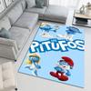 Blue Smurf Cartoon Characters Print Carpet Doormat Suitable For All Seasons Art Office Chair Cushion Doormat