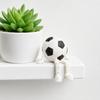 3D Printed Soccer Ball Buddy Figurine with Articulated Legs, Decorative Sports Collectible, Desktop Shelf Decor, White and Black Football Unique Gift