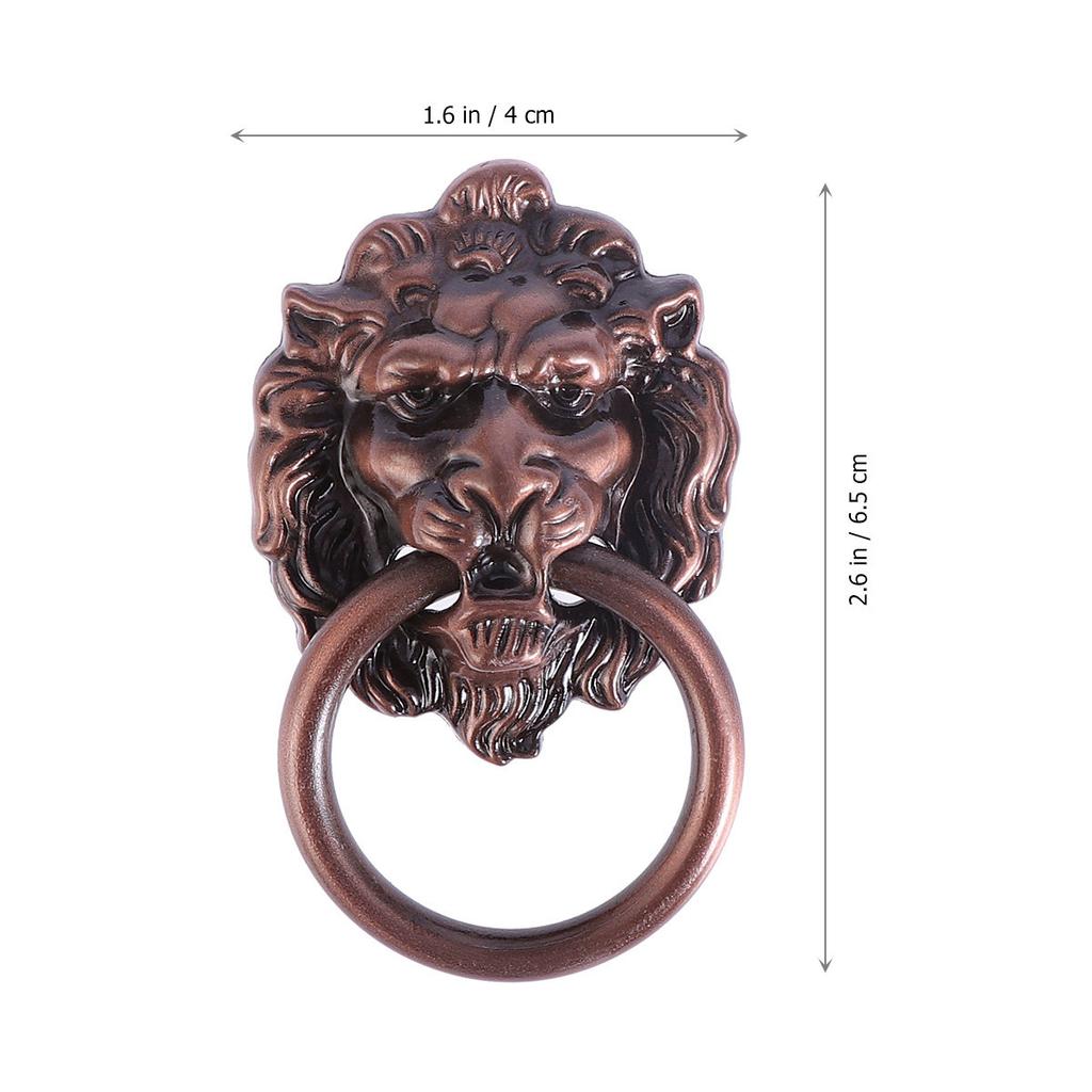 6Pcs Lion Head Cabinet Door Pull Handles Bronze Alloy Drawer Knobs Replacement for Kitchen Cupboard Chest Dresser