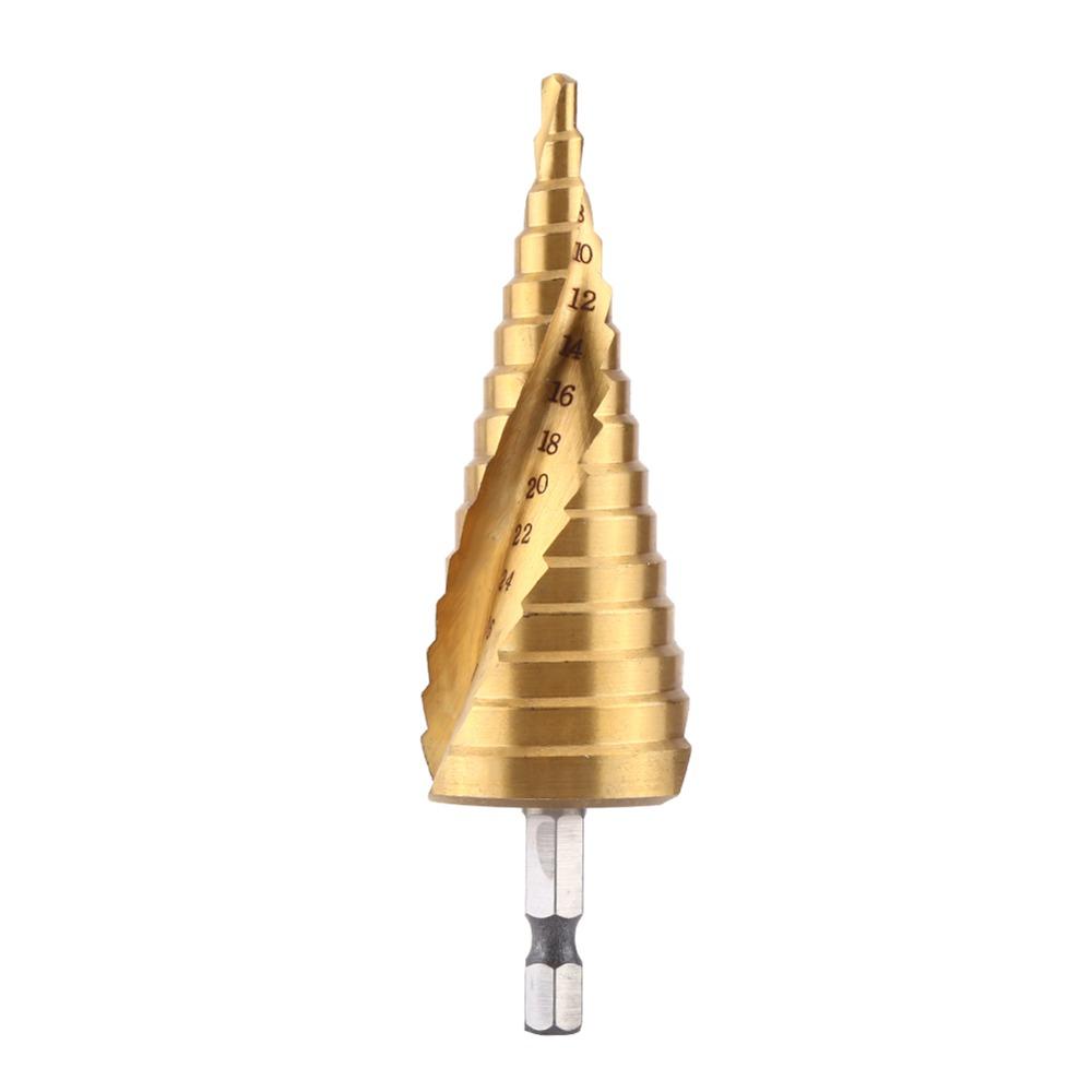 Hex Shank Step Drill Bit Titanium Coated Titanium Coated Drill Bit  Drilling Wood