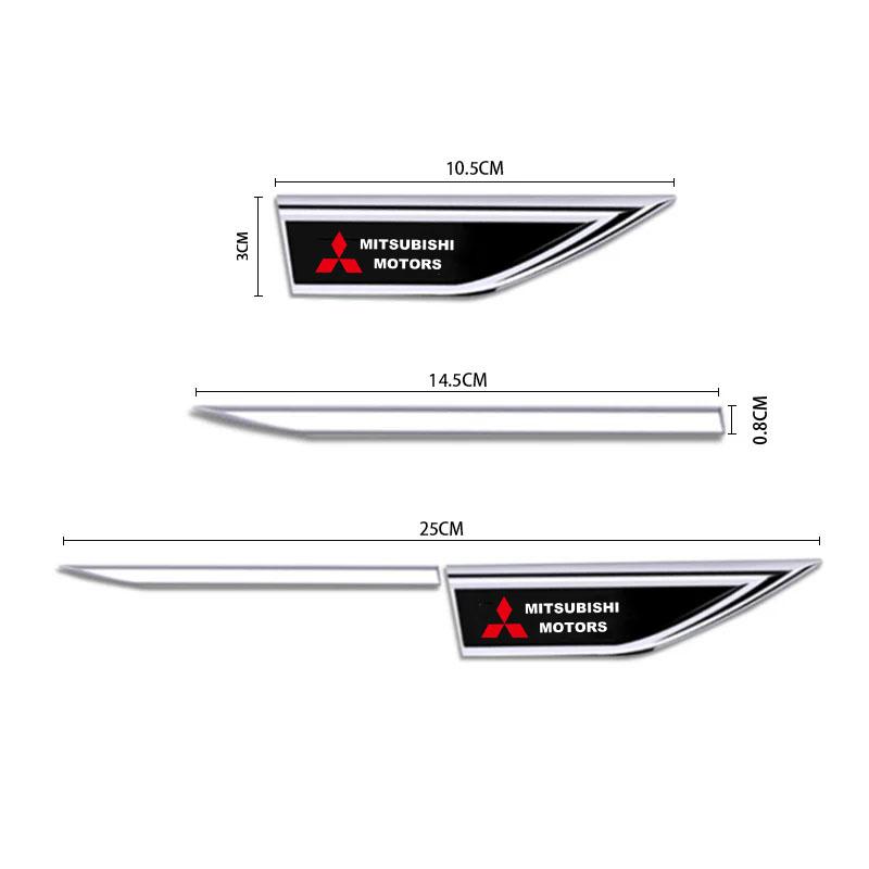 2Pcs Car Fender Side Blade Badge Car Body Protective Sticker for Mitsubishi Lancer 9 EX Outlander 3 ASX L200 Eclipse