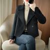 Petite Versatile Double-Faced Wool Coat: Short Double-Breasted Casual Suit Collar Slimming Outerwear
