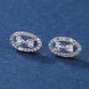 Round Diamond Edge Stud Earrings, Geometric Hollow Design, Elegant Women’s Ear Ornaments