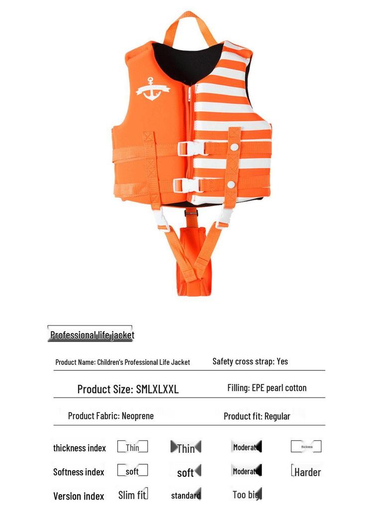 Children's Professional Buoyancy Life Jacket for Snorkeling, Swimming, and Warm Drifting - Boys' and Girls' Vest