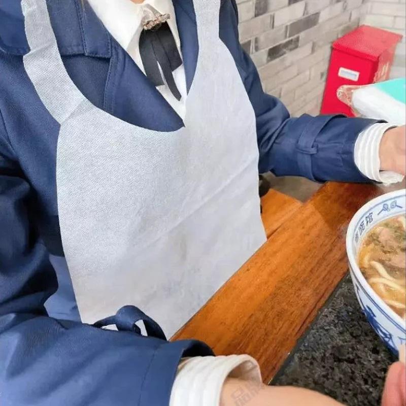 10/30Pcs Anti-fouling Disposable Bibs Oil-proof Waterproof Non-woven Aprons Easy to Use for Hotpot Cooking Baking