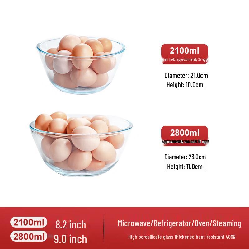 Jingbaodi High-Temperature Transparent Glass Bowl Set