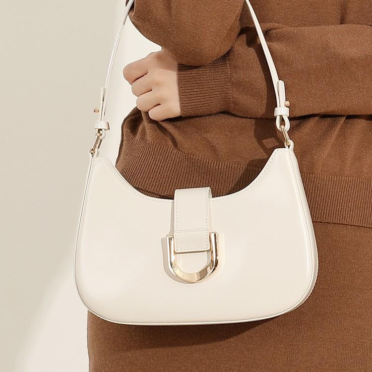 Módní dojíždějící taška přes rameno Hovězí kůže Podpažní taška Texturovaná Všestranná Šikmá přes tělo Dámská taška