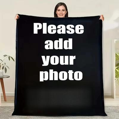 Personalized Photo Blanket Dropshipping Warm Customized Throw Blankets For Family Wedding Pets Birthday Gifts For Her