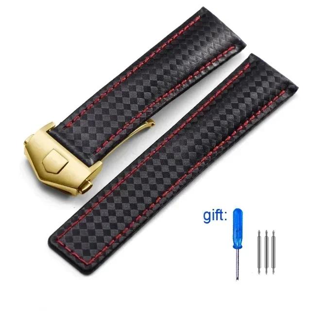 Genuine Black Calfskin Leather Watchband For Tag Heuer Aquaracer 300 CARRERA F1 Watch Strap Bracelet Men 19mm 20mm 22mm New