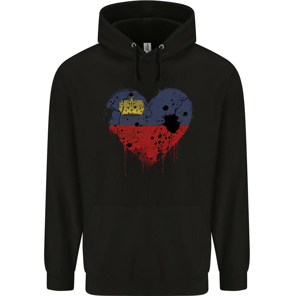 Love Liechtenstein Flag Liechtensteiner Day Football hoodie-Casual Pullover Sweatshirt