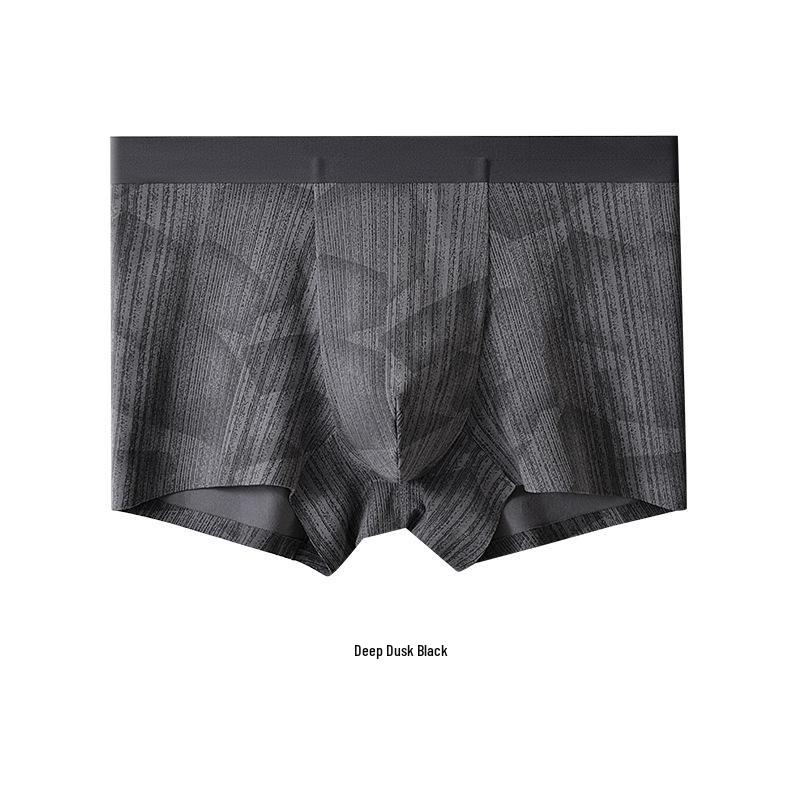 Luxury Mid-Waist Men's Breathable Antibacterial Cotton Boxer Briefs with Seamless Design