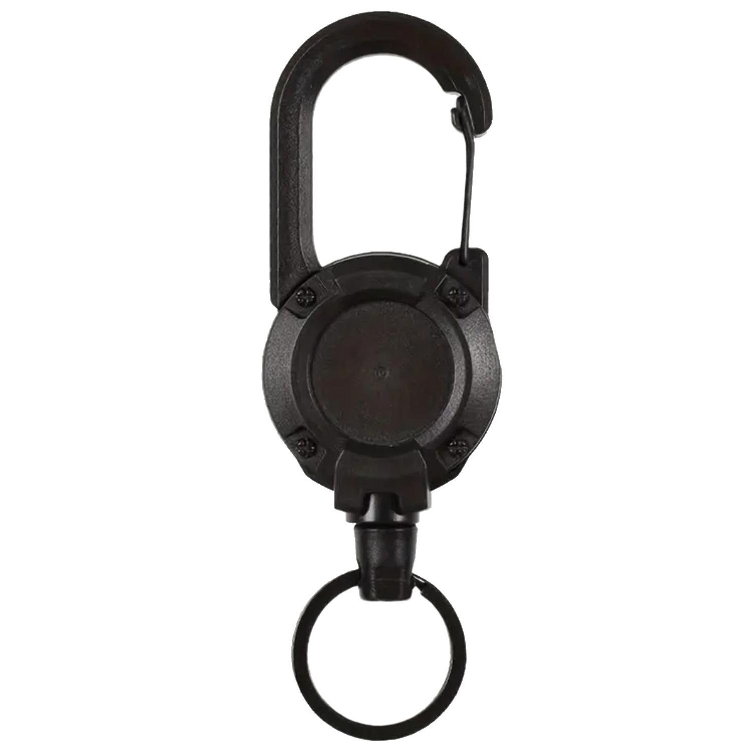 

Heavy Duty Retractable Badge Reel Outdoor Climbing Buckle Keychain Strap Tactical Id Badge Reel Strap Steel Retractable Rope чёрный