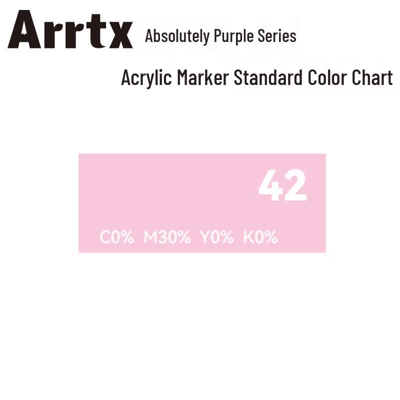 Arrtx Ataishi Akrylový marker s měkkým hrotem, Jeden kus, Absolutní fialová, Styl A/B, 30 barev, Voděodolný, Rychleschnoucí, Krycí.