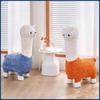 Oversized Alpaca Stool - Internet Famous Creative Plush Animal Seat, Living Room Floor Decor & Housewarming Gift, Furniture