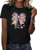 Womens Soft TShirt with Stylish Pink Bow LOVE Design Comfort Fit Short Sleeve Round Neck Casual for Women Tshirt Clothing